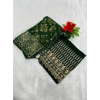 Dropship Women's Embroidered Georgette Saree With Unstitched Blouse (Dark Green, 5-6 Mtrs)
