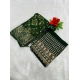 Women's Embroidered Georgette Saree With Unstitched Blouse (Dark Green, 5-6 Mtrs)