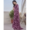 Women's Chiffon Printed Saree With Unstitched Blouse 5.5Mtr (Purple) Women's Chiffon Printed Saree With Unstitched Blouse 5.5Mtr (Purple)