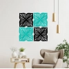 Flowers Design Wooden Wall Decor – Set of 4 Pieces