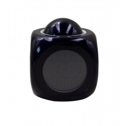 Time Display with Voice Projection And Wake-Up Alarm Clock (Color: Black)