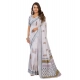 Women's Faux Linen Floral Print Ready to wear Saree With Unstitched Blouse 5.5Mtr (Off_White) Women's Faux Linen Floral Print Ready to wear Saree With Unstitched Blouse 5.5Mtr (Off_White)