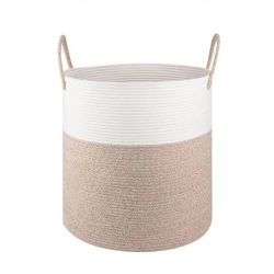 Cotton 12x14 Inch-Kidi-Handle Storage Basket For Clothes (Kidi-White)