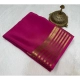Women's Crepe Chit Pallu Solid Saree With Unstitched Blouse 5.5Mtr (Pink)