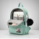 Unisex PU Leather Solid Medium Zipper Backpack (Green)
