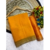Women's Georgette Stone Work Saree With Unstitched Blouse 5.5Mtr (Yellow) Women's Georgette Stone Work Saree With Unstitched Blouse 5.5Mtr (Yellow)