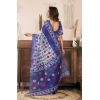 Women's Faux Linen Geometric Print Ready to wear Saree With Unstitched Blouse 5.5Mtr (Blue) Women's Faux Linen Geometric Print Ready to wear Saree With Unstitched Blouse 5.5Mtr (Blue)