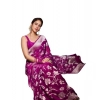 Women's Soft Lichi Silk Printed Saree With Unstitched Blouse 5.5Mtr (Purple) Women's Soft Lichi Silk Printed Saree With Unstitched Blouse 5.5Mtr (Purple)