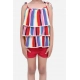 Girl's Polyester Crepe Striped Tie Ups Shorts Set (Multicolor)