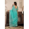 Women's Faux Linen Leaf Print Ready to wear Saree With Unstitched Blouse 5.5Mtr (SeaGreen) Women's Faux Linen Leaf Print Ready to wear Saree With Unstitched Blouse 5.5Mtr (SeaGreen)