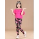 Girl's Cotton Lycra Floral Elasticated Jeggings (Black-Pink) Girl's Cotton Lycra Floral Elasticated Jeggings (Black-Pink)