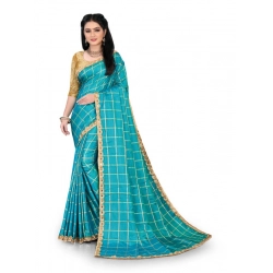 Women's Sana Silk Bandhni Saree With Unstitched Blouse 5.5Mtr (Sky Blue)