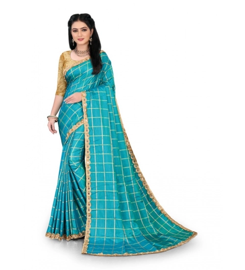 Women's Sana Silk Bandhni Saree With Unstitched Blouse 5.5Mtr (Sky Blue)