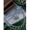 Women's Brass Silver Plated Necklace set (Pink)