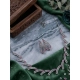 Women's Brass Silver Plated Necklace set (Pink) Women's Brass Silver Plated Necklace set (Pink)