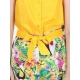 Girl's Rayon Flamingo Print Sleeveless Jumpsuit (Yellow-Multicolor)