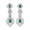 Women's Brass Silver Plated Necklace set (Green)