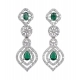 Women's Brass Silver Plated Necklace set (Green)