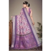 Women's Cotton Silk  Printed Saree With Unstitched Blouse 5.5Mtr (Purple)