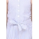 Girl's Polyester Cotton Blend Striped Sleeveless Jumpsuit (Light Blue)