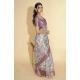 Women's Polyester Printed Saree With Unstitched Blouse 5.5 Mtr (Light Purple)