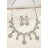 Women's Brass Silver Plated Necklace set (Turquoise)