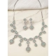 Women's Brass Silver Plated Necklace set (Turquoise) Women's Brass Silver Plated Necklace set (Turquoise)