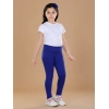 Girl's Cotton Lycra Solid Elasticated Leggings (Blue) Girl's Cotton Lycra Solid Elasticated Leggings (Blue)