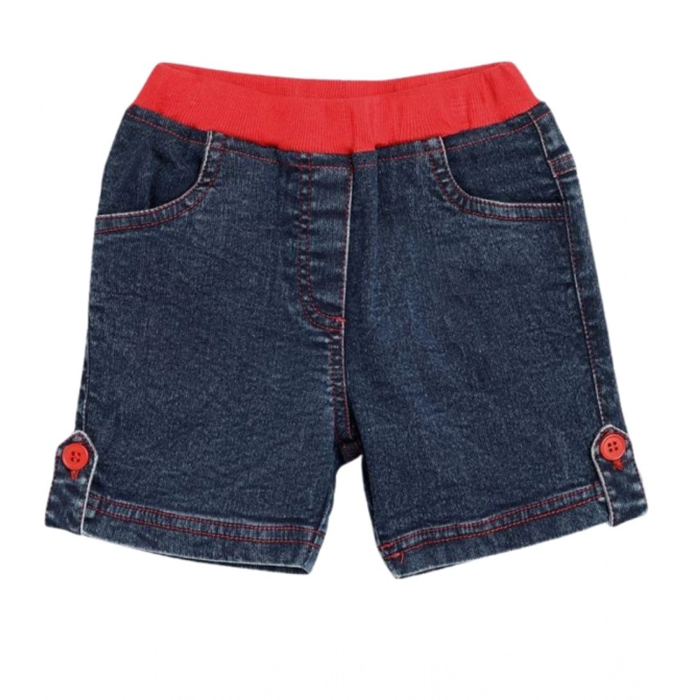 Girl's Denim Lace Inserts Sleeveless Shorts (Blue-Red) Girl's Denim Lace Inserts Sleeveless Shorts (Blue-Red)