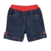 Girl's Denim Lace Inserts Sleeveless Shorts (Blue-Red) Girl's Denim Lace Inserts Sleeveless Shorts (Blue-Red)