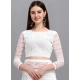 Women's Net Self Design Saree With Unstitched Blouse 5.5Mtr (White) Women's Net Self Design Saree With Unstitched Blouse 5.5Mtr (White)