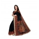 Women's Georgette Printed Saree With Unstitched Blouse 5.5Mtr (Black)