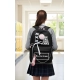 Unisex PU Leather Solid Medium Zipper Backpack (Black)