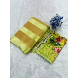 Women's Georgette Embroidered Saree With Unstitched Blouse 5.5Mtr (Green)