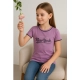 Girl's Cotton Printeded Round Neck T-Shirt (Lavander) Girl's Cotton Printeded Round Neck T-Shirt (Lavander)