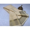 Women's Crepe Chit Pallu Solid Saree With Unstitched Blouse 5.5Mtr (Beige) Women's Crepe Chit Pallu Solid Saree With Unstitched Blouse 5.5Mtr (Beige)