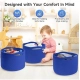 Cotton 9x7 Inch Pack of 3 Storage Basket For Clothes (Royal Blue)