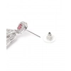 Women's Brass Silver Plated Drop Earrings (Red) Women's Brass Silver Plated Drop Earrings (Red)