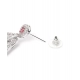 Women's Brass Silver Plated Drop Earrings (Red)