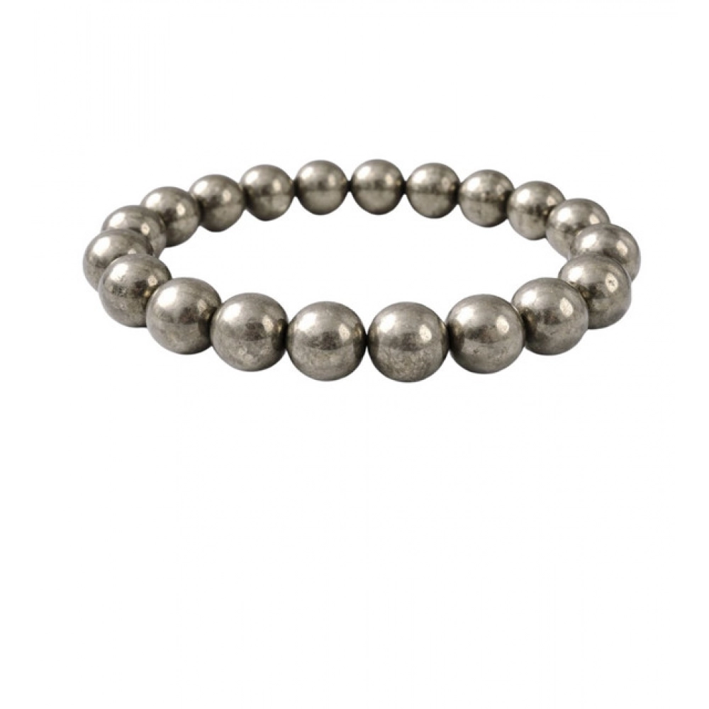 Natural Crystal 8mm Pyrite Bracelet  (Grey)