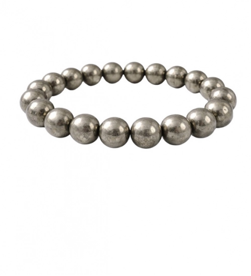 Natural Crystal 8mm Pyrite Bracelet  (Grey)