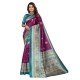 Women's Litchi silk Printed Saree With Unstitched Blouse 5-6 Mtrs (Magenta) Women's Litchi silk Printed Saree With Unstitched Blouse 5-6 Mtrs (Magenta)