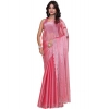 Dropship Women's Jimmy choo Embellished Bollywood Saree With Unstitched Blouse 5.5Mtr (Pink)