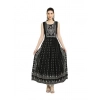 Women's Casual Rayon 3-4th Sleeves Kurti (Black)
