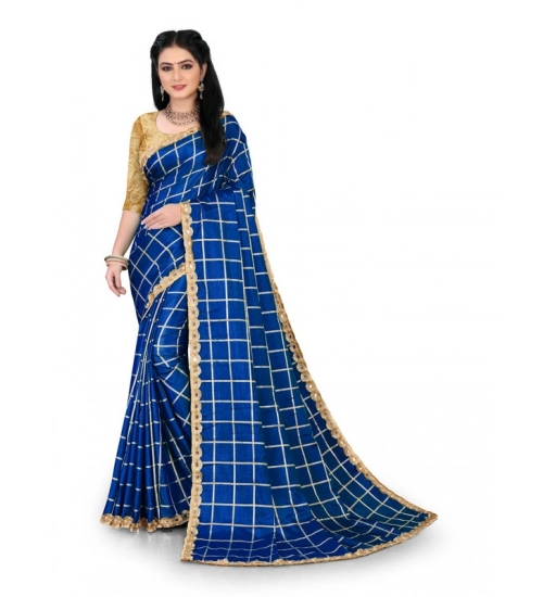 Women's Sana Silk Bandhni Saree With Unstitched Blouse 5.5Mtr (Royal Blue)