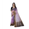 Women's Organza jacquard Embellished Saree With Unstitched Blouse 5.5Mtr (Purple) Women's Organza jacquard Embellished Saree With Unstitched Blouse 5.5Mtr (Purple)