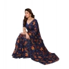 Women's Georgette Printed Saree With Unstitched Blouse 5.5Mtr (Blue) Women's Georgette Printed Saree With Unstitched Blouse 5.5Mtr (Blue)