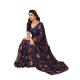 Women's Georgette Printed Saree With Unstitched Blouse 5.5Mtr (Blue) Women's Georgette Printed Saree With Unstitched Blouse 5.5Mtr (Blue)