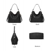 Women's PU Leather Zipper Handbag (Black)