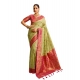 Women's Silk Blend Booti Work Ready to wear Saree With Unstitched Blouse 5.5Mtr (Green)